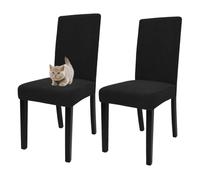 xapuo Housses Élastiques Extensibles pour Chaises De Salle À Manger - Amovibles Et Lavables en Machine pour Banquet Maison, Cuisine(Black,2pcs)
