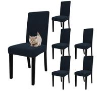 xapuo Housses Élastiques Extensibles pour Chaises De Salle À Manger - Amovibles Et Lavables en Machine pour Banquet Maison, Cuisine(Dark Sapphire Blue,6pcs)