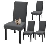 xapuo Housses Élastiques Extensibles pour Chaises De Salle À Manger - Amovibles Et Lavables en Machine pour Cuisine, Restaurant, Banquet Domicile Fête(Dark Grey,4pcs)