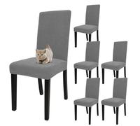 xapuo Housses Élastiques Extensibles pour Chaises De Salle À Manger - Amovibles Et Lavables en Machine pour Banquet Maison, Cuisine(Gray1,6pcs)