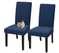 xapuo Housses Élastiques Extensibles pour Chaises De Salle À Manger - Amovibles Et Lavables en Machine pour Cuisine, Restaurant, Banquet Domicile Fête(Navy Blue,2pcs)