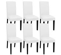 xapuo Housses Extensibles De Chaise Salle À Manger, Protections Amovibles Et Lavables pour Maison, Hôtel, Mariage & Événements(White,6pcs)