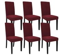 xapuo Housses Extensibles De Chaise Salle À Manger, Protections Amovibles Et Lavables pour Maison, Hôtel, Mariage & Événements(Burgundy Red,6pcs)