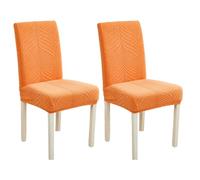 xapuo Stretch Dining Chair Slipcovers, Removable & Machine Washable Made from Elastic Knit Fabric for Home Kitchen, Hotel, and Restaurant Use(Orange,2PCS)
