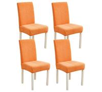 xapuo Stretch Dining Chair Slipcovers, Removable & Machine Washable Made from Elastic Knit Fabric for Home Kitchen, Hotel, and Restaurant Use(Orange,4PCS)