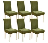 xapuo Stretch Dining Chair Slipcovers, Removable & Machine Washable Made from Elastic Knit Fabric for Home Kitchen, Hotel, and Restaurant Use(Green,6PCS)