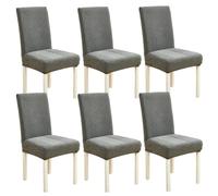 xapuo Stretch Dining Chair Slipcovers, Removable & Machine Washable Made from Elastic Knit Fabric for Home Kitchen, Hotel, and Restaurant Use(Gray,6PCS)