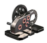 XAQRYQO Boîte de Vitesses Double pour Capra SCX10 II pour LCG Boîte De Vitesses Châssis, Transmission À Faible Performance, Panneau en Carbone 1/10 RC, sur Chenilles