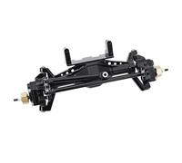 XAQRYQO Essieu de Voiture RC pour Axial pour Capra UTB18 Pièces De Mise À Niveau Essieu Portail Avant Et Arrière en Alliage D'aluminium avec Support Servo 1/18 rc Car(Black,Front)