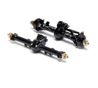 XAQRYQO Essieu de Voiture RC pour Axial pour SCX24 90081 C10 B-17 1967 pour Wrangler 1/24 RC Voiture en Alliage D'aluminium Édition Complète Ensemble D'essieux Avant Arrière(Black,Front and Rear)