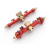 XAQRYQO Essieu de Voiture RC pour Axial SCX24 1/24 rc Car Part 2pcs Alliage D'aluminium Essieu Avant Arrière Pièces De Mise À Niveau Accessoires Remplacement(Red)