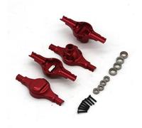 XAQRYQO Essieu de Voiture RC pour Jimny pour Smart pour Suzuki 1/16 rc Car Accessoires De Mise À Niveau en Métal Boîtier D'essieu Avant Et Arrière avec Roulement(Red)