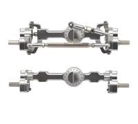 XAQRYQO Essieu de Voiture RC pour MN pour MN99S pour MN98 D90 D91 D99 D99S MN90 1/12 RC Pièces De Mise À Niveau Voiture Essieu Portail Avant Arrière Entièrement en Métal(Silver)