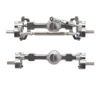 XAQRYQO Essieu de Voiture RC pour MN99S pour MN D90 1/12 rc Car Upgrades Pièces Accessoires De Remplacement Ensemble D'essieux Portail Avant Et Arrière en Métal CNC(Silver)