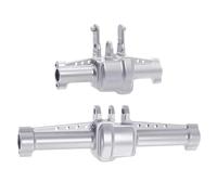 XAQRYQO Essieu de Voiture RC pour Traxxas pour TRX4-M K10 1/18 RC Crawler, Pièces De Mise À Niveau, Accessoires, Boîtier D'essieu Avant Et Arrière en Aluminium CNC avec Couvercle(Silver)