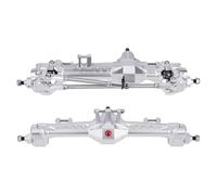 XAQRYQO Essieu de Voiture RC pour Vanquish VS4-10 pour Phoenix F10 pour LCG pour Châssis 1/10 RC Crawler Pièces De Mise À Niveau Essieu Portail Avant Arrière en Aluminium Usiné(Silver,Front and Rear)