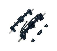 XAQRYQO Essieu de Voiture RC pour WPL C14 C24 C34 C44 C54 C64 C74 B14 B24 Pièces De Voiture RC 1/16, Ponts Portes Avant Et Arrière en Métal Améliorés, Accessoires(Black)