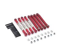 XAQRYQO Pièces RC pour MN D96 D90 MN45 MN98 MN99S 1/12 Châssis Métallique Biellette Traction Biellette De Direction Liaison RC Voiture Mises À Niveau Pièces Accessoires De Remplacement(Red)