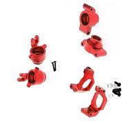XAQRYQO Pièces RC pour Traxxas pour Maxx pour Widemaxx 1/10 Blocs Direction Métal Blocs De roulettes Moyeux en C pour Porte-essieux 8937 8932 8952 Pièces De Voiture RC(Red,Set)