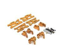 XAQRYQO Pièces RC pour WLtoys 1/14 144010 144001 144002 1/12 124016 124017 124018 Pièces Voiture RC Mise Niveau Métal Bras Oscillant Ensemble Coupelles Direction Accessoires Décoration(Yellow)
