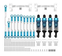 XAQRYQO Pièces RC pour WPL C14 C24 1/16 Châssis en Métal Tige Liaison Tige Traction Support De Montage Amortisseur Tige Direction Ensemble RC Voiture Mises À Niveau Pièces Accessoires(Blue)