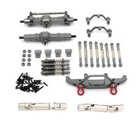 XAQRYQO Pièces RC pour WPL C14 C24 C24-1 1/16 rc Cars Upgrade Parts Métal Avant Essieu Arrière Châssis Biellette De Traction Support De Tige Amortisseur Pare-Chocs Ensemble Remplacement(Gray)