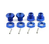 XAQRYQO Pièces Voiture RC pour Arrma 1/8 3S pour Typhon 1/10 pour Big pour Rock V3 rc Car Parts Accessories Kit Adaptateur De Moyeu Hexagonal Roue en Métal 17 Mm avec Écrou(Blue)