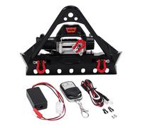 XAQRYQO Pièces Voiture RC pour Axial pour SCX10 II III pour Traxxas TRX-4 1/10 RC Crawler Car Upgrade Parts Pare-Chocs Avant en Métal avec Lumière De Treuil(A)