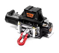 XAQRYQO Pièces Voiture RC pour Axial pour SCX10 pour TRAXXAS pour TRX4 D90 KM2 pour Redcat 1/10 RC Pièces De Mise À Niveau Voiture sur Chenilles Treuil Automatique en Métal Simulation(Black)