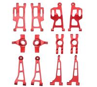 XAQRYQO Pièces Voiture RC pour MJX pour Hyper Go 14210 14209 1/14 rc Car Parts Metal Front Rear Axle DIY Kit Steering Cup Upper Lower for Swing Arm Set(Red)