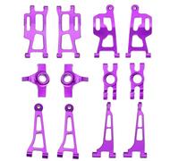 XAQRYQO Pièces Voiture RC pour MJX pour Hyper Go 14210 14209 1/14 rc Car Parts Metal Front Rear Axle DIY Kit Steering Cup Upper Lower for Swing Arm Set(Purple)