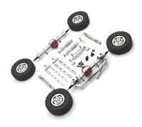 XAQRYQO Pièces Voiture RC pour MN82 pour LC79 pour MN78 1/12 RC Pièces De Voiture en Alliage D'aluminium Axe Portail Avant Et Arrière Modification Kits Bricolage(Silver Upgrade Kit C)