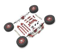 XAQRYQO Pièces Voiture RC pour MN82 pour LC79 pour MN78 1/12 RC Pièces De Voiture en Alliage D'aluminium Axe Portail Avant Et Arrière Modification Kits Bricolage(Red Upgrade Kit C)