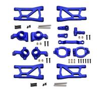 XAQRYQO Pièces Voiture RC pour Remo pour Hobby pour Smax 1631 1635 1651 1655 Kit Pièces Mise À Niveau De Voiture RC Bloc Direction en Métal Support Moyeu C Bras Suspension D'assemblage(Blue)