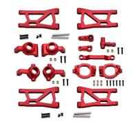 XAQRYQO Pièces Voiture RC pour Remo pour Hobby pour Smax 1631 1635 1651 1655 Kit Pièces Mise À Niveau De Voiture RC Bloc Direction en Métal Support Moyeu C Bras Suspension D'assemblage(Red)