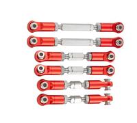 XAQRYQO RC Amortisseur Set pour Arrma pour Mojave 4X4 4S pour BLX pour Desert Truck RTR Ensemble De Biellettes Direction en Alliage D'aluminium pour Voiture Radiocommandée 1/8(Red)