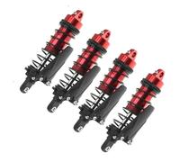 XAQRYQO RC Amortisseur Set pour Axial SCX10 pour TRAXXAS pour TRX4 pour Redcat Gen8 4 Pièces 90mm en Alliage D'aluminium Amortisseur D'huile 1/10 RC Voiture sur Chenilles(Red)