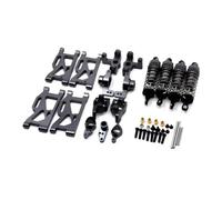 XAQRYQO RC Amortisseur Set pour Wltoys 144001 pour Wltoys 1/14 RC, Pièces De Voiture, Direction en Métal pour Bras Oscillant, Base C, Moyeu Arrière pour Siège, Amortisseur(Gray)