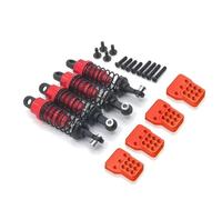 XAQRYQO RC Amortisseur Set pour WPL pour MN pour Henglong C14 C24 4x4 1/16 1/12 Rc Voiture Pick-up Camion Chenille Hopup Type Rempli D'huile Amortisseur(Red)