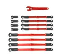 XAQRYQO RC Barre de Direction pour Traxxas pour E-Revo 2.0 D251 Pièces De Mise À Niveau pour Voiture Télécommandée 1/10 Tirant Biellette Poussée en Métal 5319X 5338R(Red)