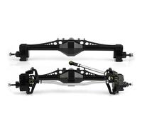 XAQRYQO RC Gear Essieu Avant pour Axial pour Capra UTB10 1.9 pour Currie F9, Axe De Portail CNC en Métal Avant Et Arrière 1/10 RC, Pièces Mise À Niveau Voiture sur Chenilles(Black)