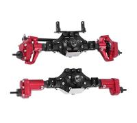 XAQRYQO RC Gear Essieu Avant pour Axial pour SCX10 II 90046 pour D90 86100 pour Redcat GEN8, Essieu De Portail Avant Et Arrière en Métal CNC pour Voiture sur Chenilles 1/10 RC(Red)