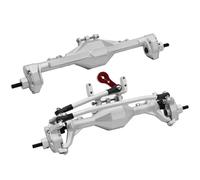 XAQRYQO RC Gear Essieu Avant pour Axial pour SCX10 II 90046 pour RGT Ensemble D'essieux De Voiture RC en Métal, Essieu Portail Avant Et Arrière pour Pièces sur Chenilles 1/10(Silver)