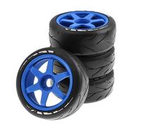 XAQRYQO RC Jante de Roue de Moyeu pour ARRMA pour Redcat pour Team pour Losi pour Kyosho pour VRX pour HPI 1/8 RC Tout-Terrain pour Buggy 105mm Pneus Roue 17mm Hex(Blue)