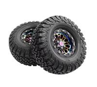 XAQRYQO RC Jante de Roue de Moyeu pour Axial pour Trx4 pour Scx10 1/10 Voiture sur Chenilles-10mm Turbine en Aluminium 2. "Badlock Résistant À l'usure Pneu De Jante Roue RC(Wheel Rims Tyre)