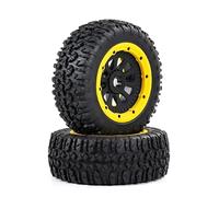 XAQRYQO RC Jante de Roue de Moyeu pour Hpi pour Km pour Baja 5S pour SLT V5 pour LOSI pour 5IVE T 1/5 Pièces De Voiture Rc - 180X70mm 2 Pneus Wasteland Et Jeu Moyeux Roue