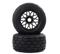 XAQRYQO RC Jante de Roue de Moyeu pour HPI pour ROFUN pour BAHA pour KM pour ROVAN pour 5B 1/5 Voiture Rc pour La Course pour Pièces De Jouets Pneu Jeu Pneus Roue Avant Et Arrière(Black)