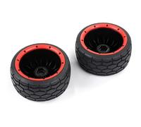 XAQRYQO RC Jante de Roue de Moyeu pour HPI pour ROFUN pour BAHA pour KM pour ROVAN pour 5B 1/5 Voiture Rc pour La Course pour Pièces De Jouets Pneu Jeu Pneus Roue Avant Et Arrière(Red)