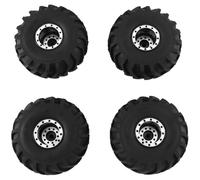 XAQRYQO RC Pneu De Voiture pour Axial SCX24 AX24 pour FMS FCX24 1/24 RC Crawler Car Upgrade Parts 4Pcs 68X32mm Big 1.0 Metal Wheel Rim Rubber Tire Tyre