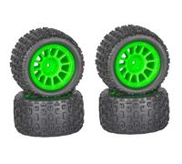 XAQRYQO RC Roues et Pneus pour ARRMA pour Typhon pour GROM pour Granite 1/18 RC Truck Pièces De Mise À Niveau Accessoires Remplacement 4 12 Mm Pneu Hexagonal(Green)